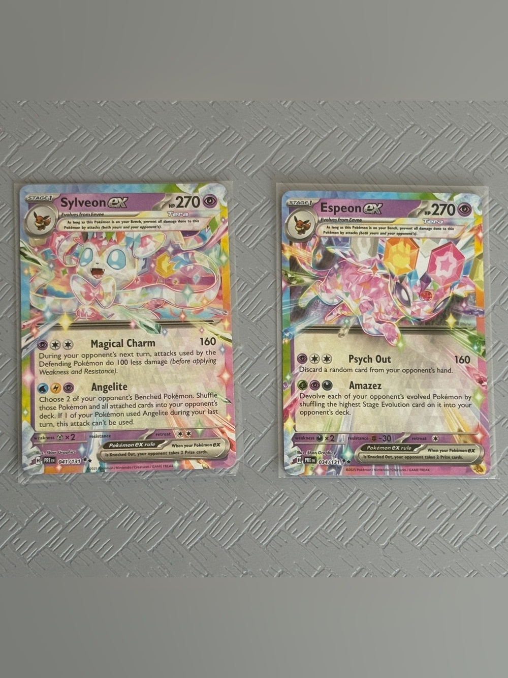 Espeon ex & Sylveon ex Prismatic Evolutions 2 Card Lot Eeveelutions Tera Pokémon